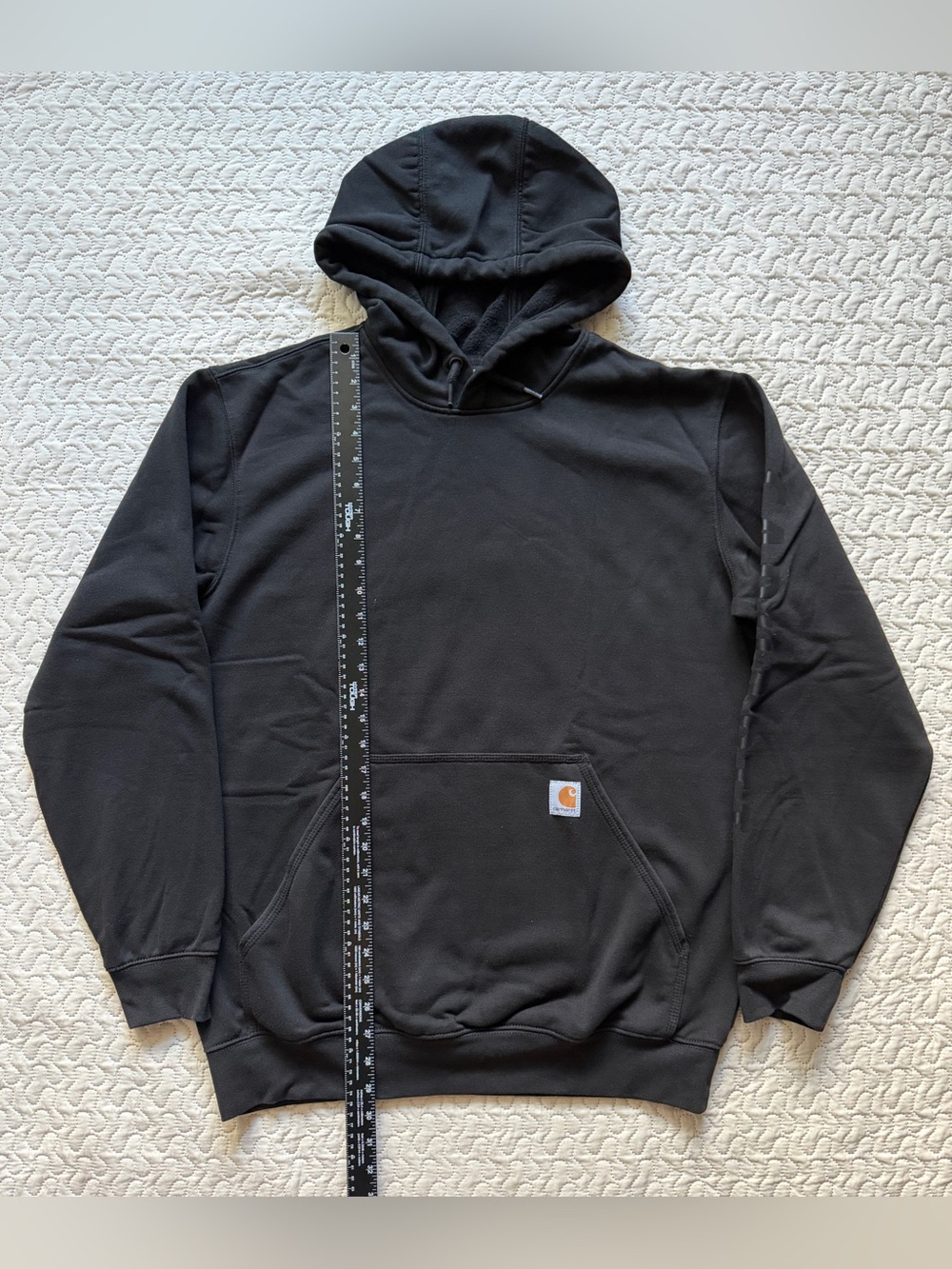 Carhartt Rain Defender 107030 Men’s Medium Black Loose Fit Logo Hoodie - Picture 3 of 14